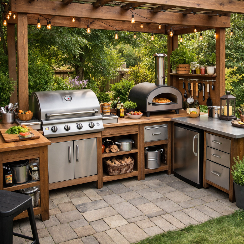Outdoor cooking station